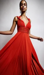 Φόρεμα-Μάξι-με-Ράντες-και-Μπάσκα-Allure - Image 3
